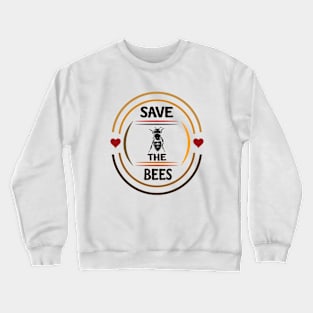 Save the Bees with Hearts, Love, Honeybees Crewneck Sweatshirt